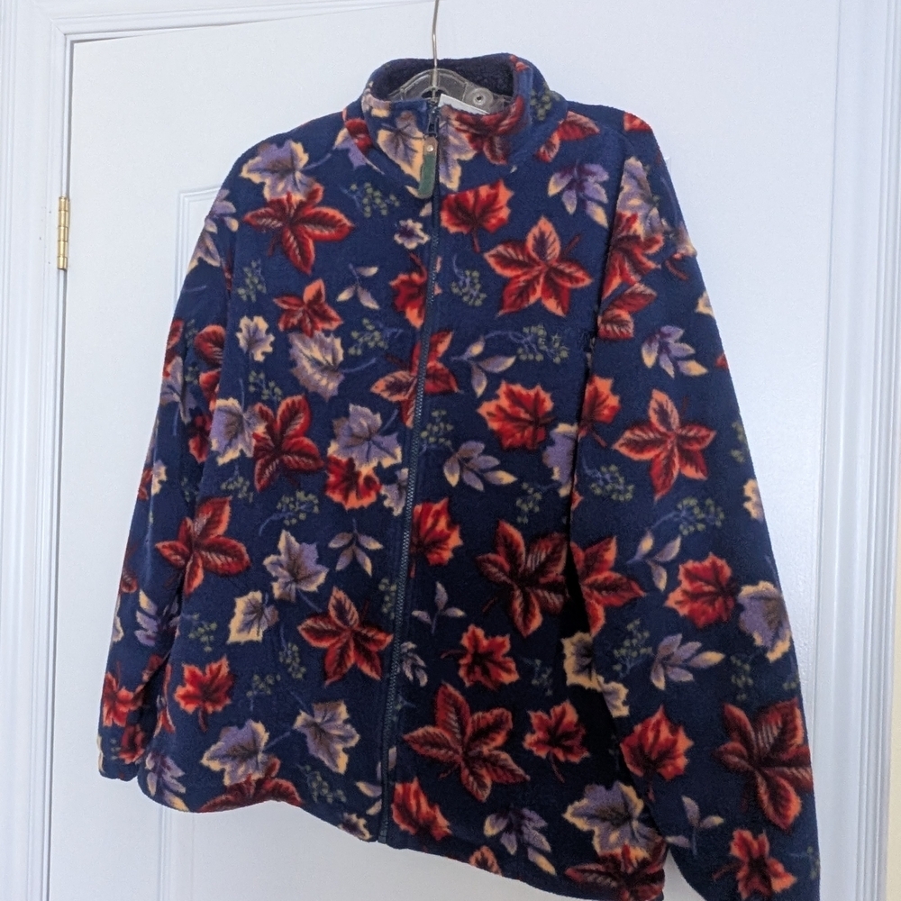 Northern Reflections Multicolor Maple Leaf Fleece Jacket Medium